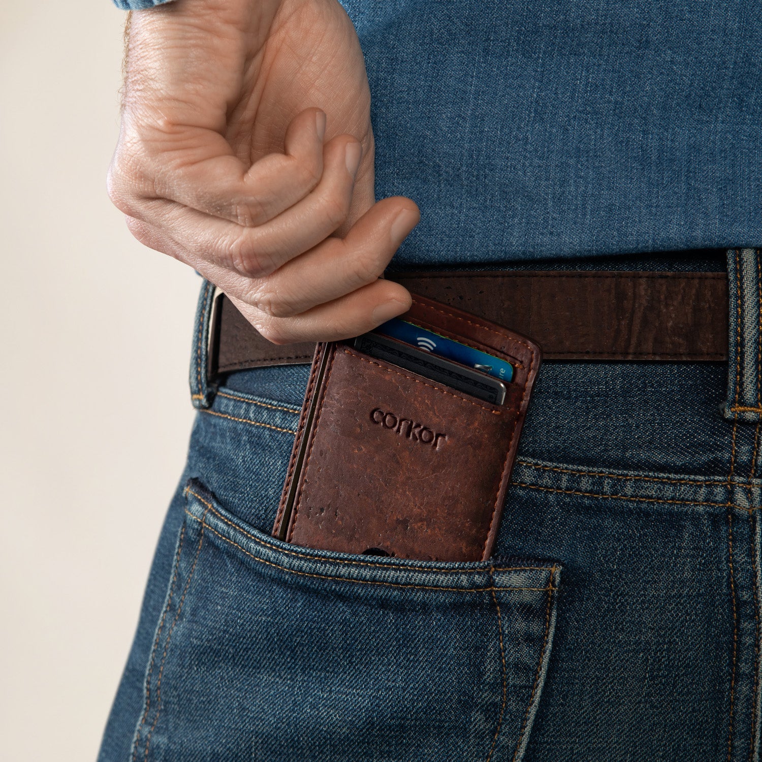 Front Pocket Cork Wallet for Men, Compact & Stylish