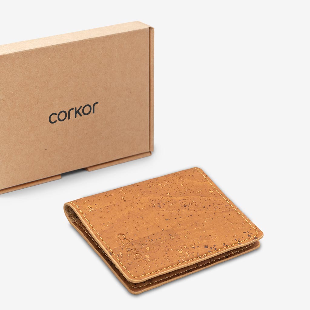 Slim Cork Coin Wallet for Minimalist Men, Non-leather Wallet
