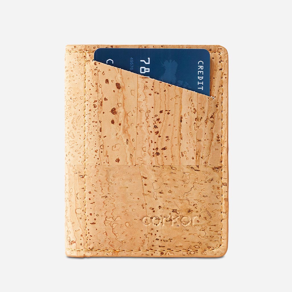 Cork Fingerprint Minimalist Wallet / Card Holder 